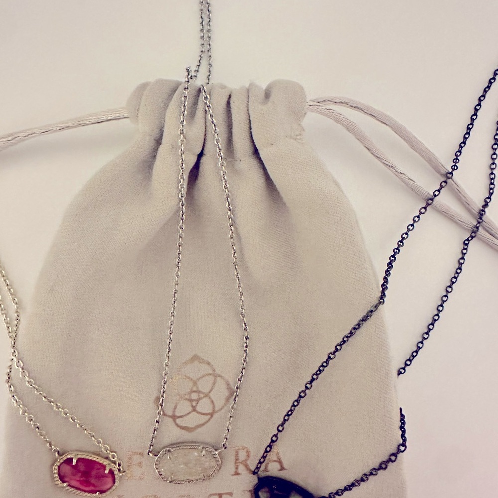 Kendra Scott necklaces. Pink, white, and black. - Picture 3 of 4